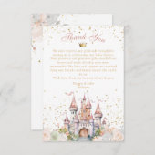 Eine kleine Princess Blush Gold Crown Castle Dusch Dankeskarte (Vorne/Hinten)
