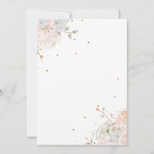 Eine kleine Princess Blush Gold Crown Castle Dusch Einladung (Rückseite)