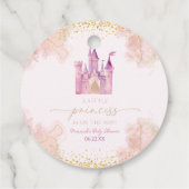 Eine kleine Princess Royal Castle Babydusche Geschenkanhänger (Rückseite)