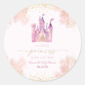 Eine kleine Princess Royal Castle Babydusche Runder Aufkleber (Vorderseite)
