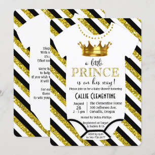 Eine kleine Prinz Glitter-Baby-Party-Einladung Einladung