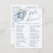 Eine kleine Prinz Royal Blue Dusche, wer weiß? Begleitkarte (Vorne/Hinten)