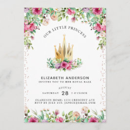 Eine kleine Prinzessin-Blumenkarte zum Geburtstag Einladung