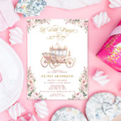 Eine kleine Prinzessin Carriage Pink Floral Baby D Einladung