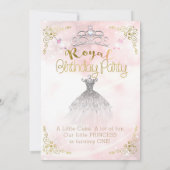 Eine kleine Prinzessin, die ein 1. Geburtstag Part Einladung (Rückseite)