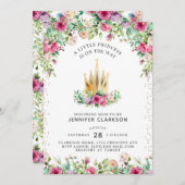 Eine kleine Prinzessin floral Einladung (Vorne/Hinten)