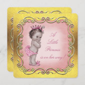 Eine kleine Prinzessin ist auf ihrem Weg Baby Dusc Einladung (Vorne/Hinten)