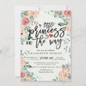 Eine kleine Prinzessin ist unterwegs mit der Flora Einladung (Vorderseite)