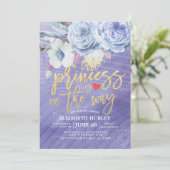 Eine kleine Prinzessin ist unterwegs mit der Flora Einladung (Stehend Vorderseite)