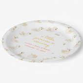 Eine kleine Prinzessin kommt Swan Baby Dusche an Pappteller (Schrägansicht)