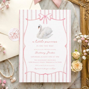 Eine kleine Prinzessin Schwan Baby Shower Einladung