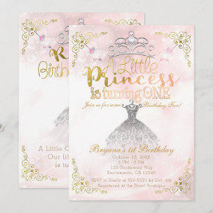 Eine kleine Prinzessin wird EIN 1. Geburtstagspart Einladung