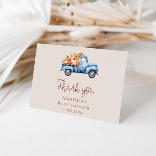 Eine kleine Pumkin Boy Babydusche Dankeskarte