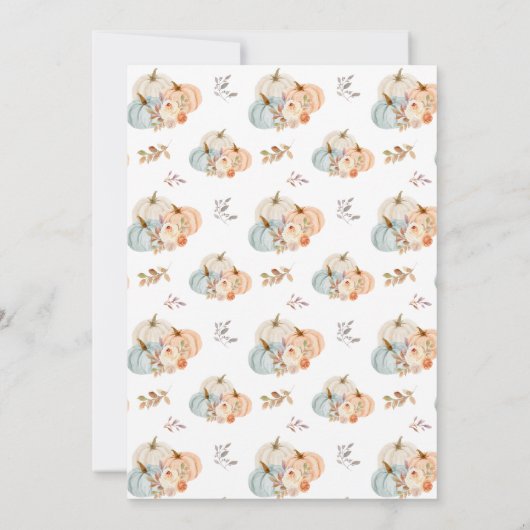 Eine kleine Pumkin Fall Boy Babydusche Einladung (Rückseite)