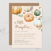 Eine kleine Pumkin Fall Foliage Babydusche Einladung (Vorne/Hinten)