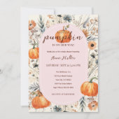 Eine kleine Pumkin Floral Baby Girl Dusche Einladung (Vorderseite)