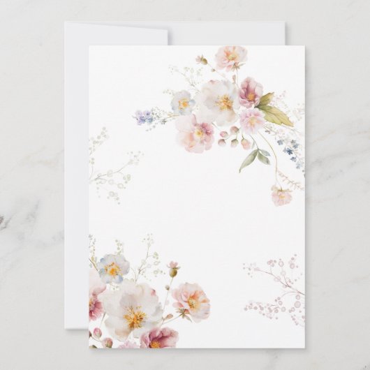 Eine kleine Pumkin Floral Girl Babydusche Einladung (Rückseite)