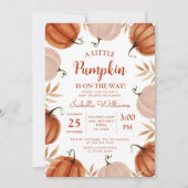 Eine kleine Pumkin Girl Babydusche Einladung (Vorderseite)