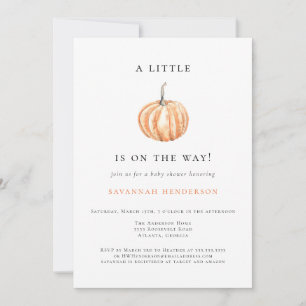 Eine kleine Pumkin ist auf dem Weg Baby Shower Einladung