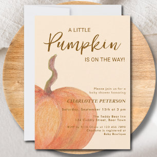 Eine kleine Pumkin ist auf dem Weg Baby Shower Einladung