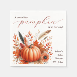 Eine kleine Pumpkin Autumn Baby Dusche Serviette