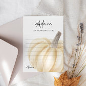 Eine kleine Pumpkin Autumn Baby Shower Advice Card Einladung