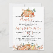 Eine kleine Pumpkin Autumn Baby Shower Einladung (Vorderseite)