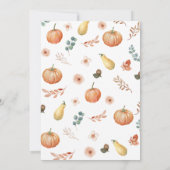 Eine kleine Pumpkin Autumn Baby Shower Einladung (Rückseite)