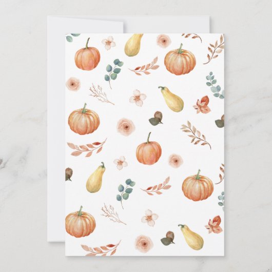 Eine kleine Pumpkin Autumn Baby Shower Einladung (Rückseite)