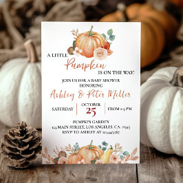 Eine kleine Pumpkin Autumn Baby Shower Einladung