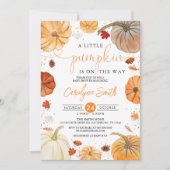 Eine kleine Pumpkin Autumn Baby Shower Einladung (Vorderseite)