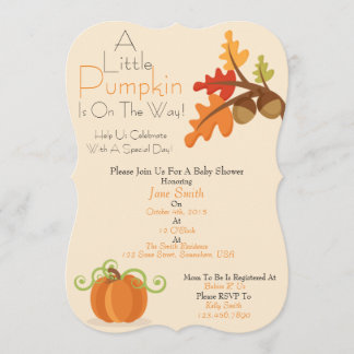 Eine kleine Pumpkin Baby Dusche laden ein Einladung