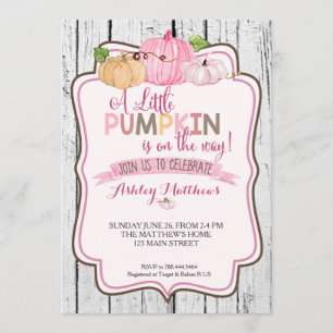 Eine kleine Pumpkin Baby-Duschkarte Einladung