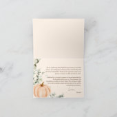 Eine kleine Pumpkin-Babydusche Dankeskarte (Innenseite)