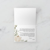 Eine kleine Pumpkin-Babydusche Dankeskarte (Innenseite)