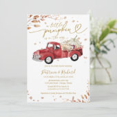 Eine kleine Pumpkin-Babydusche Einladung (Stehend Vorderseite)