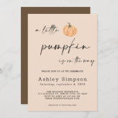 Eine kleine Pumpkin-Babydusche Einladung (Vorne/Hinten)