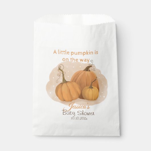 Eine kleine Pumpkin-Babydusche Geschenktütchen (Vorderseite)