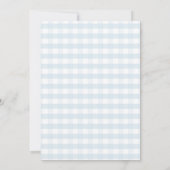 Eine kleine Pumpkin Blue Truck Gingham Baby Dusche Einladung (Rückseite)