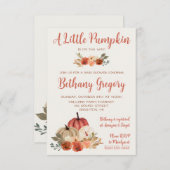 Eine kleine Pumpkin Blush Floral Swash Baby Dusche Einladung (Vorne/Hinten)