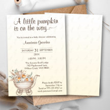 Eine kleine Pumpkin Boho Babydusche Einladung