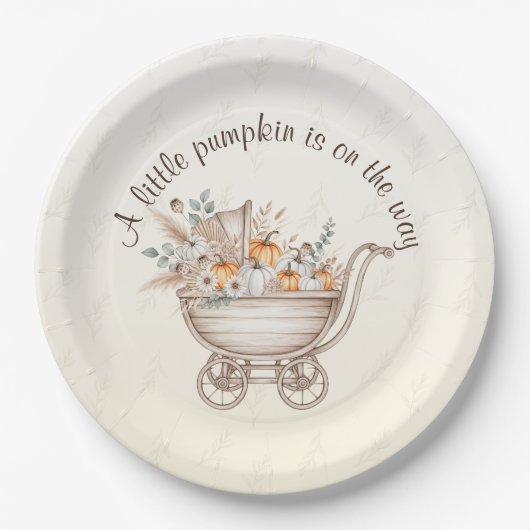 Eine kleine Pumpkin Boho Babydusche Papierplatte Pappteller (Vorderseite)