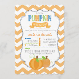 Eine kleine Pumpkin Boy Baby Dusche Einladung