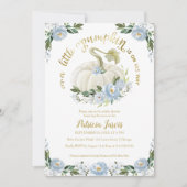 Eine kleine Pumpkin Boy Fall Baby Dusche Einladung (Vorderseite)