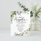 Eine kleine Pumpkin Budget Baby Dusche Einladung (Stehend Vorderseite)