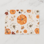 Eine kleine Pumpkin Diaper Raffle Enclosure Card Begleitkarte (Rückseite)