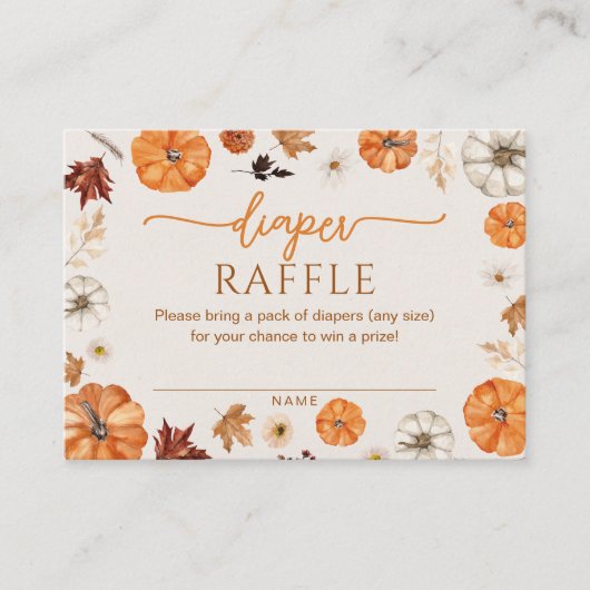 Eine kleine Pumpkin Diaper Raffle Enclosure Card Begleitkarte (Vorderseite)