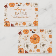 Eine kleine Pumpkin Diaper Raffle Enclosure Card