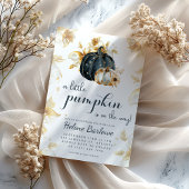 Eine kleine Pumpkin Elegant Floral Baby Dusche Einladung