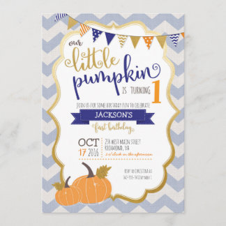 Eine kleine Pumpkin erste Geburtstagseinladung Einladung
